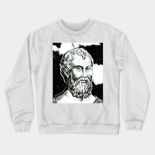 Zeno of Citium Black And White Portrait | Zeno of Citium Artwork 4 Crewneck Sweatshirt